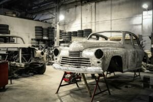 autoservis uchytil čakovice white vintage car in garage